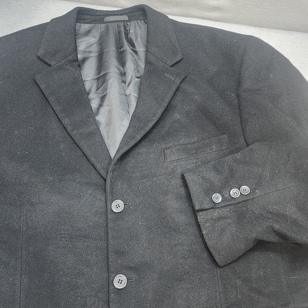 Andrew Fezza Blazer Black 100% Cashmere 3-Button Sport‎ Coat Mens 42R